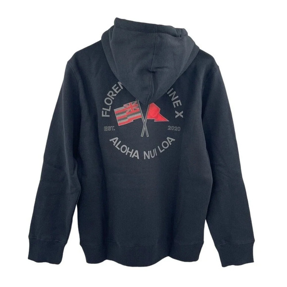 Florence Marine X Men's Nui Loa Hoodie Surf Sweatshirt Fleece Black Size Small - Picture 5 of 7